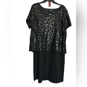 New Lane Bryant Lace Sequins Blouse Mini Dress in Black 20